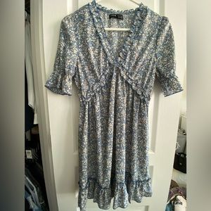 SHEIN Baby blue floral mini dress